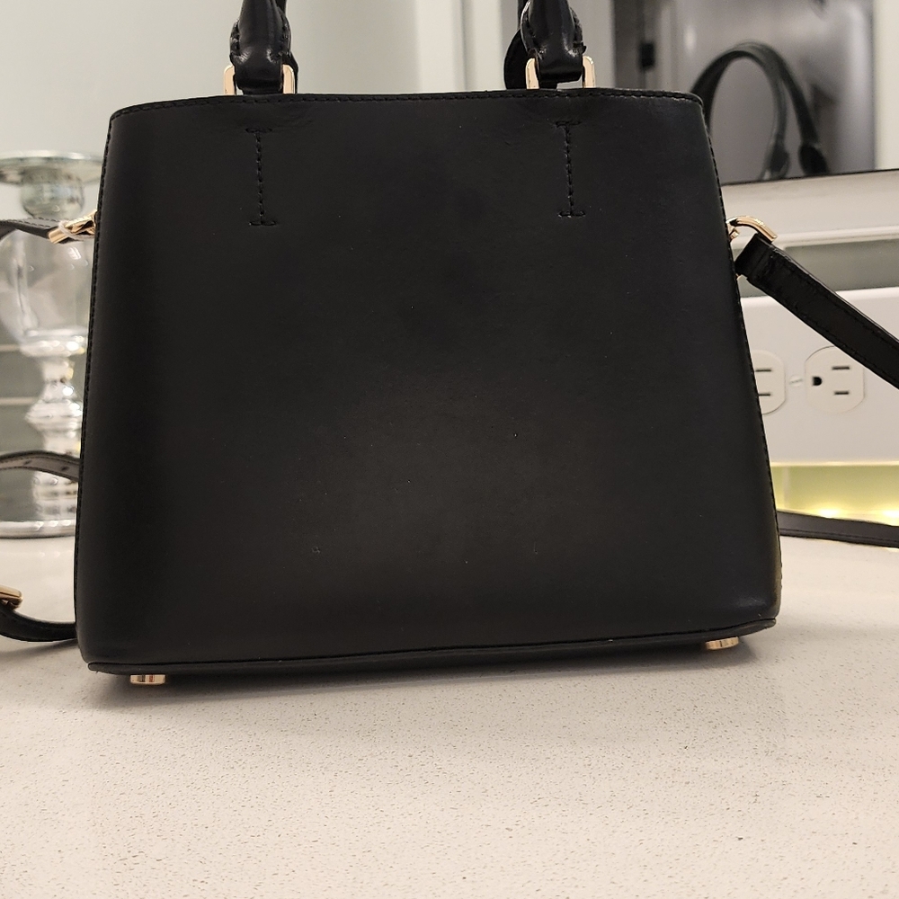 Michael Kors Black, Cream, Brown, and Gold Satchel - Picture 5 of 6
